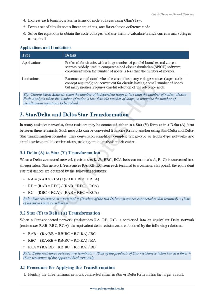 Download Network Theorems Notes PDF (Free) from Circuit Theory or Network Theorem Subject - poly notes hub