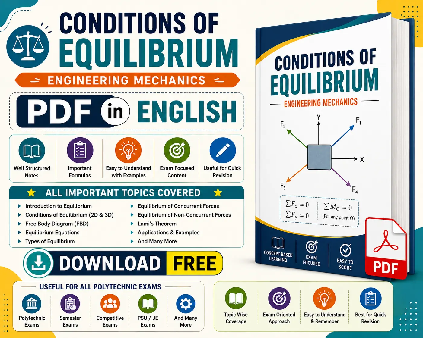 Condition of Equilibrium Notes PDF - Download Free | New Topic Poly Notes Hub Condition of Equilibrium Notes PDF - Download Free - Poly Notes Hub