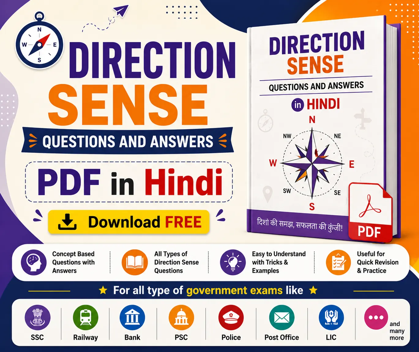 Direction Sense Questions and Answers PDF in Hindi - Free Download | New Topic Poly Notes Hub Direction Sense Questions and Answers PDF in Hindi - Free Download - Poly Notes Hub
