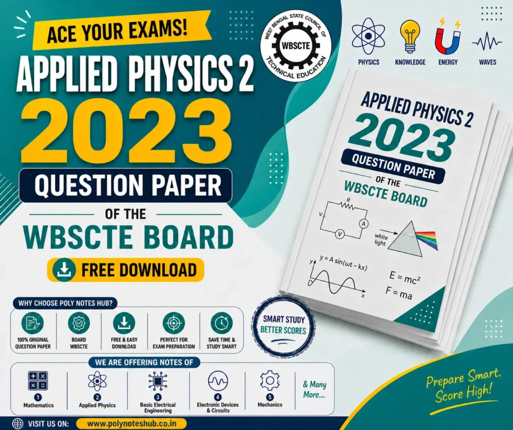 Download Applied Physics 2 2023 Question Paper of WBSCTE Board Free PDF - poly notes hub
