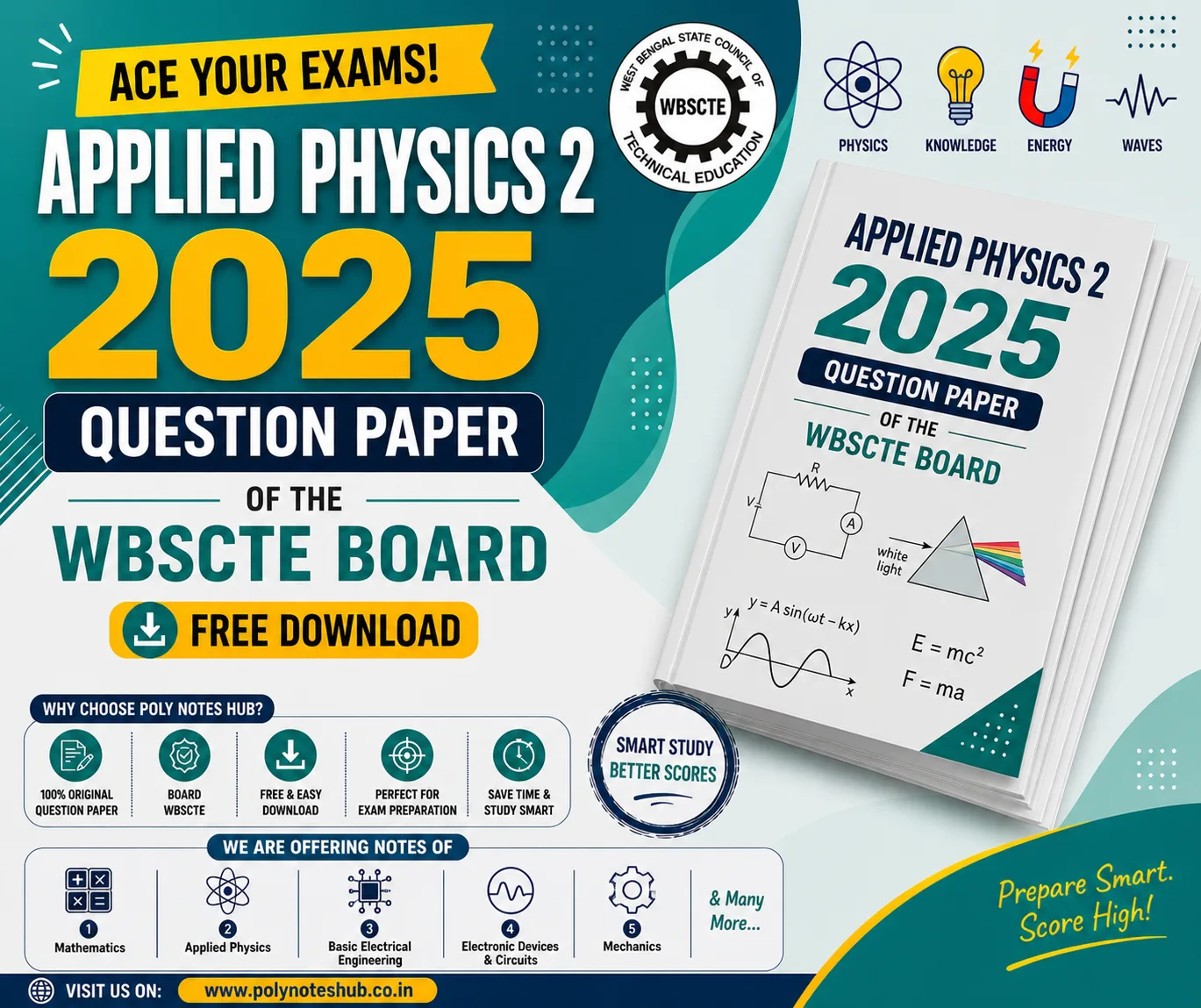 Download Applied Physics 2 2025 Question Paper of WBSCTE Board Free PDF - poly notes hub