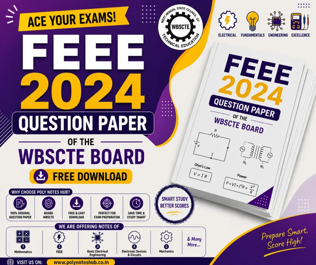 Download FEEE 2024 Question Paper PDF of WBSCTE Board - Poly Notes Hub