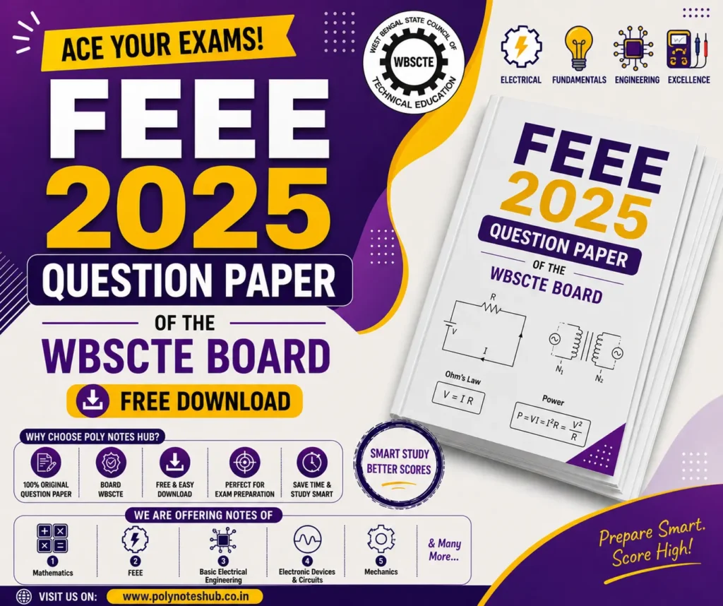Download FEEE 2025 Question Paper PDF of WBSCTE Board - Poly Notes Hub