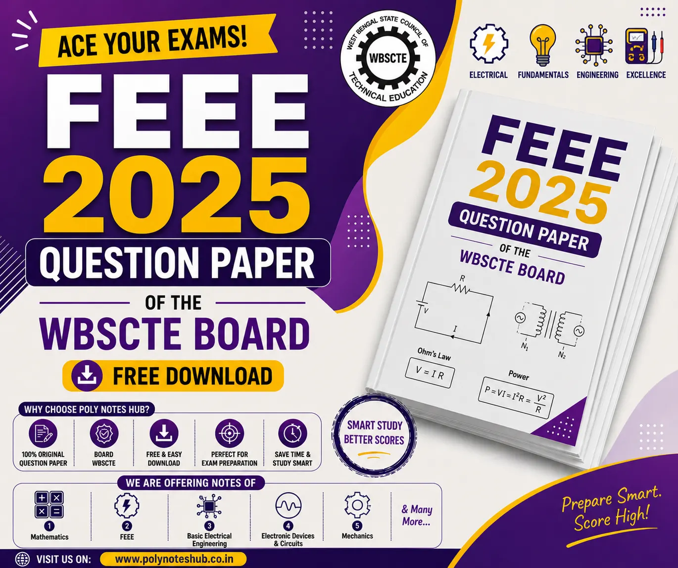 Download FEEE 2025 Question Paper PDF of WBSCTE Board - Poly Notes Hub
