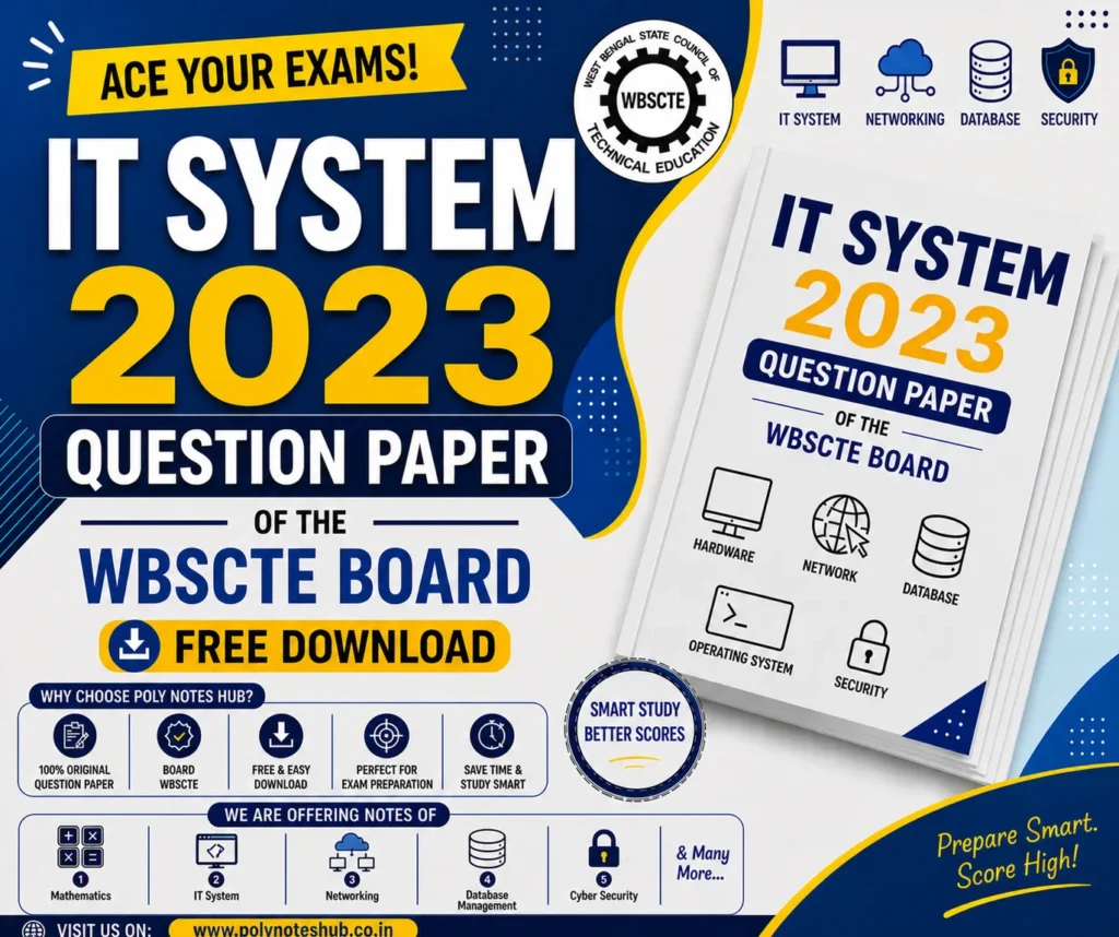Download IT System 2023 Question Paper PDF of WBSCTE Board - poly notes hub