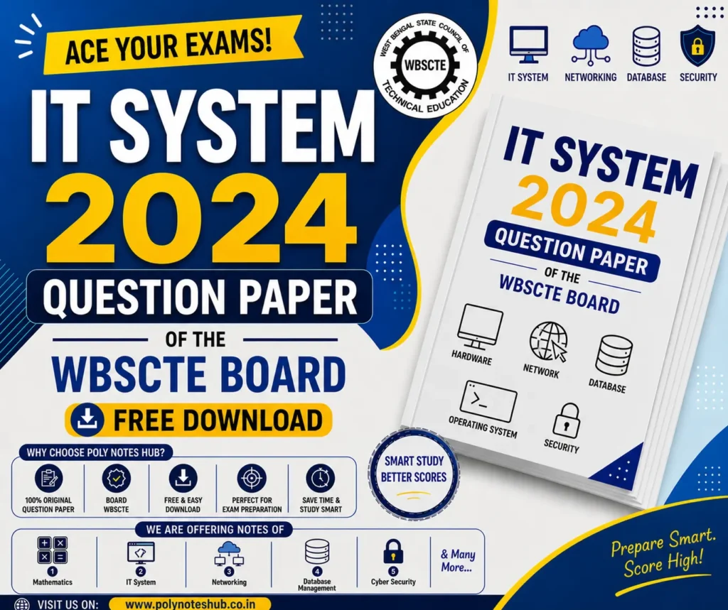Download IT System 2024 Question Paper PDF of WBSCTE Board - poly notes hub