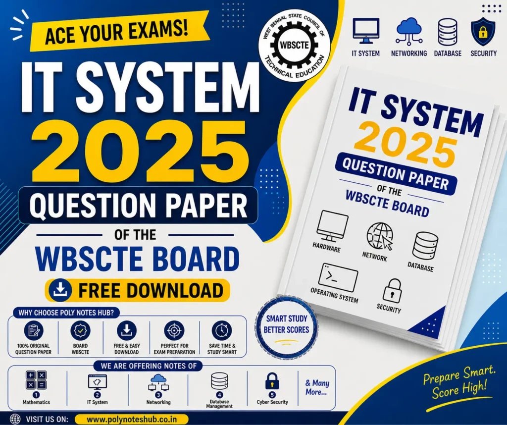 Download IT System 2025 Question Paper PDF of WBSCTE Board - poly notes hub