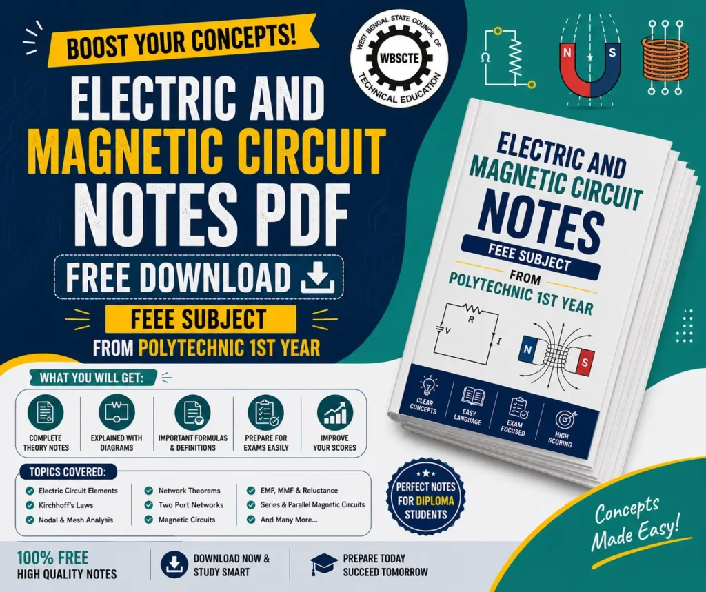 Electric and Magnetic Circuit Notes PDF | Fundamentals of Electrical and Electronics Engineering Notes - Poly Notes Hub
