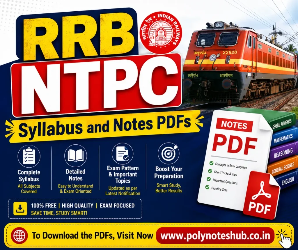 RRB NTPC Exam Notes PDFs Free Download and NTPC Syllabus - Poly Notes Hub