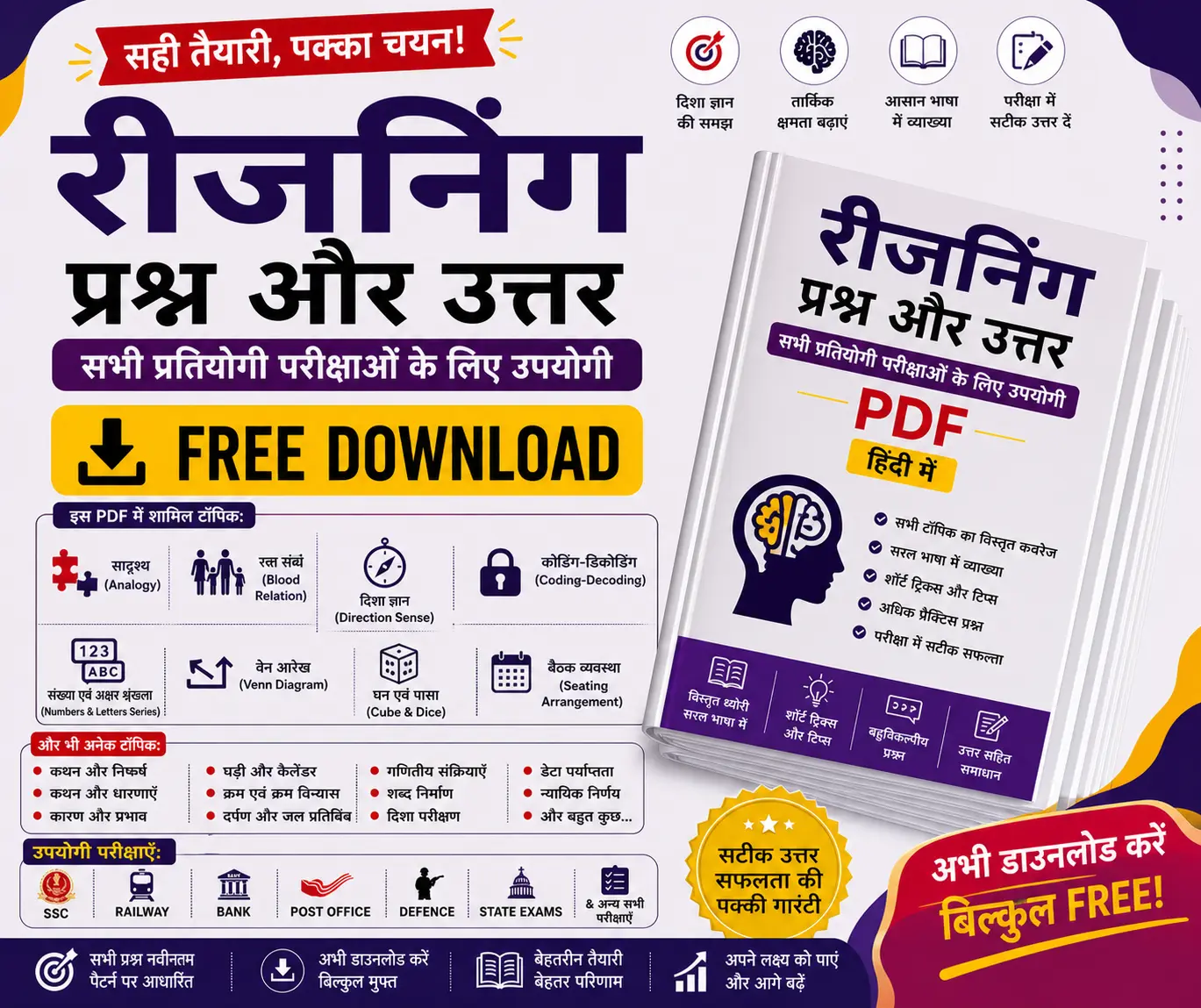 Reasoning Questions and Answers PDFs in Hindi Free Download - Poly Notes Hub