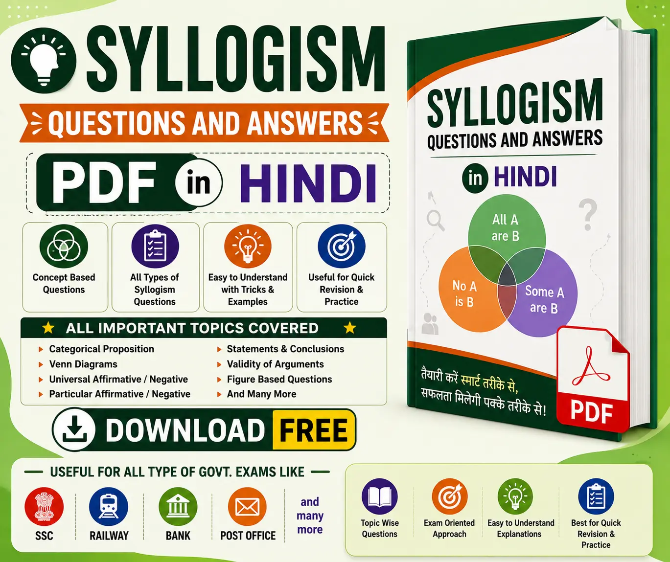 Syllogism Questions and Answers PDF in Hindi - Free Download - Poly Notes Hub