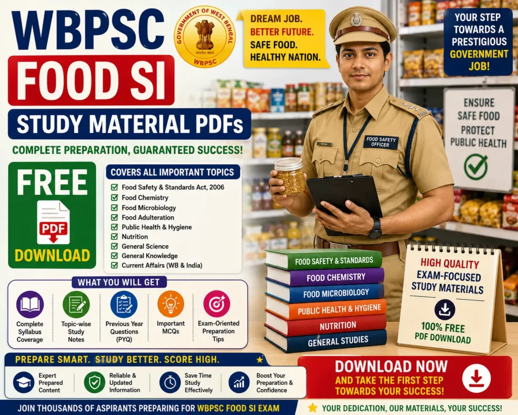 WBPSC Food SI Study Material PDFs Free Download - Poly Notes Hub