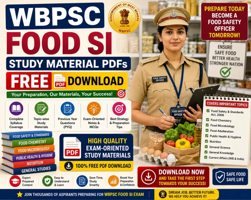 WB or West Bengal Food SI Study Material PDFs Free Download - Poly Notes Hub