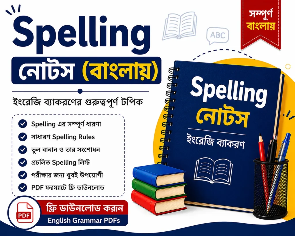 Spelling Notes in Bengali Free Download | English Grammar Questions and Answers PDFs for Competitive Exams - Poly Notes Hub
