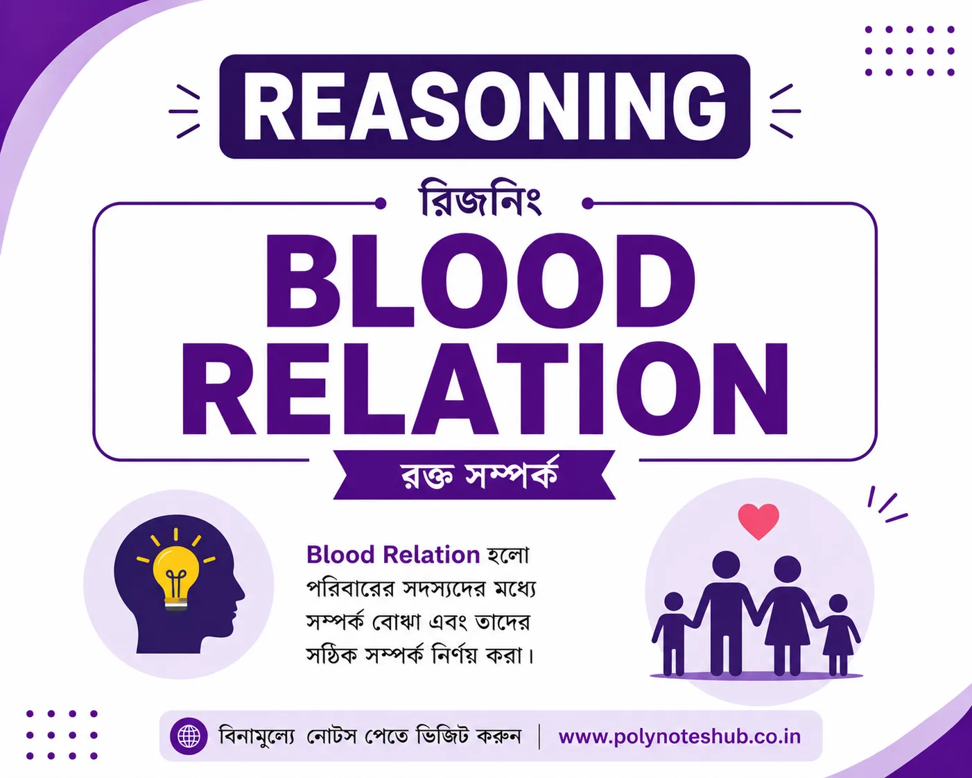 Blood Relation PDF in Bengali | Reasoning Practice Set in Bengali for Competitive Exams (Free Download) - Poly Notes Hub