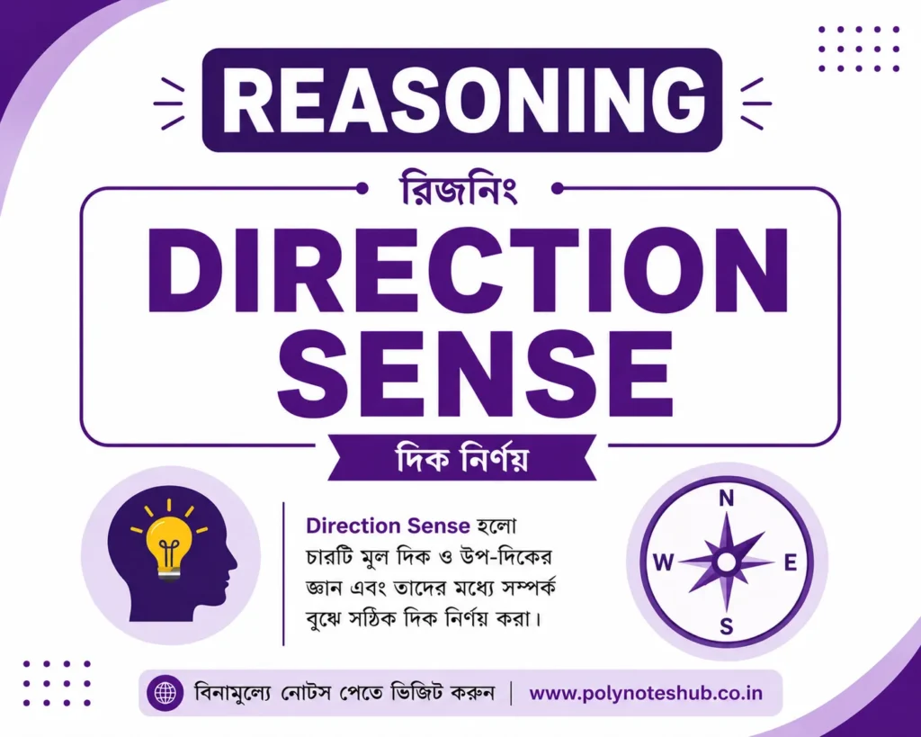 Direction Sense PDF in Bengali | Reasoning Practice Set in Bengali for Competitive Exams (Free Download) - Poly notes hub