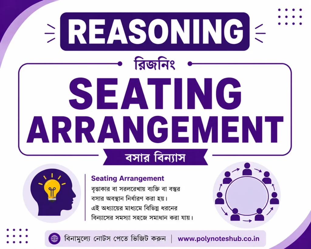 Seating Arrangement PDF in Bengali | Reasoning Practice Set in Bengali for Competitive Exams (Free Download) - Poly Notes Hub