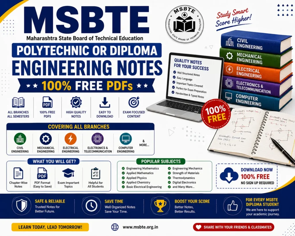 MSBTE Polytechnic or Diploma Engineering Notes 100% Free PDFs - Poly Notes Hub