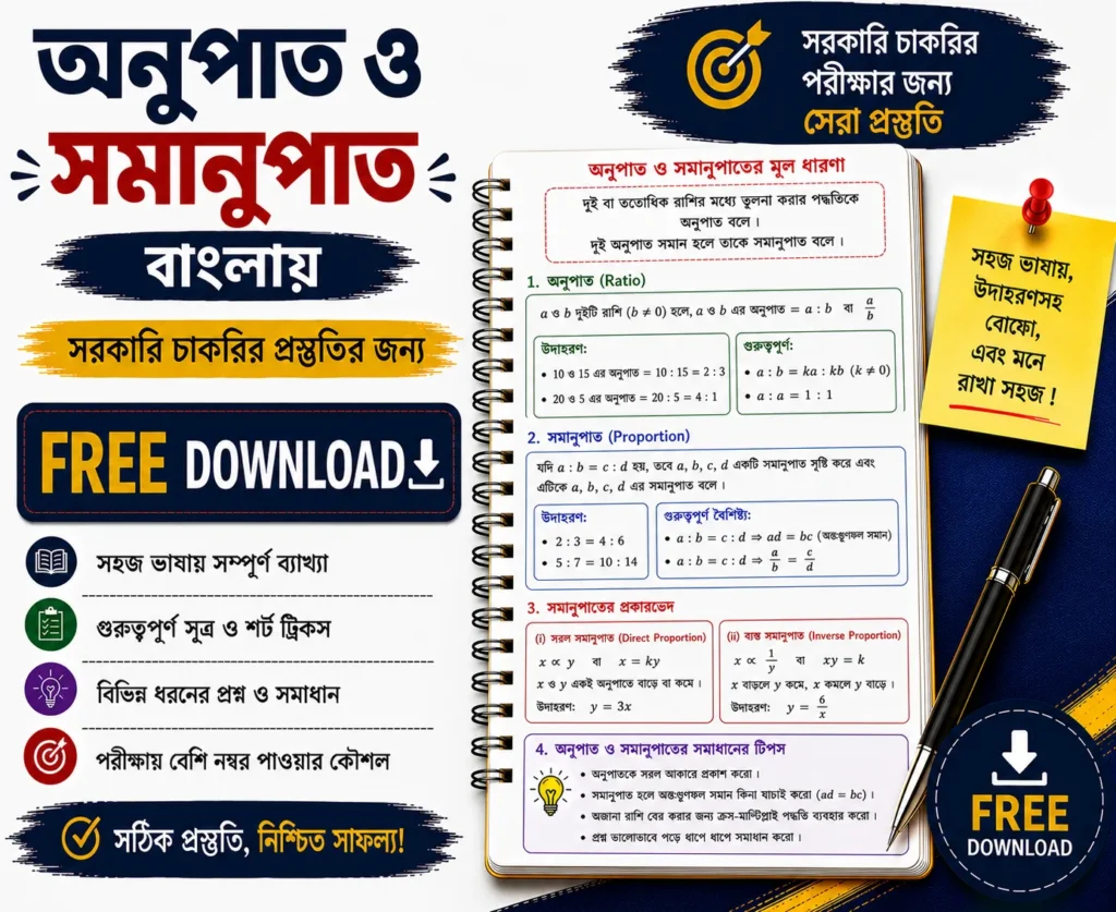Ratio and Proportion Math in Bengali Free Download Quantitative Aptitude PDFs - Poly Notes Hub