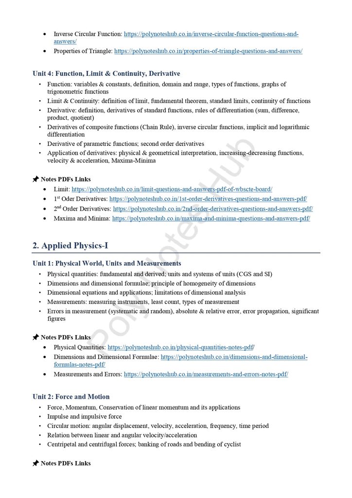 1st Semester Polytechnic Syllabus PDF of All Boards of Diploma Engineering Poly Notes Hub 1st semester polytechnic syllabus PDF of WBSCTE, MSBTE, DTE, PSBTE, UBTER, CSVTU, and other diploma engineering boards all over India - Poly Notes Hub