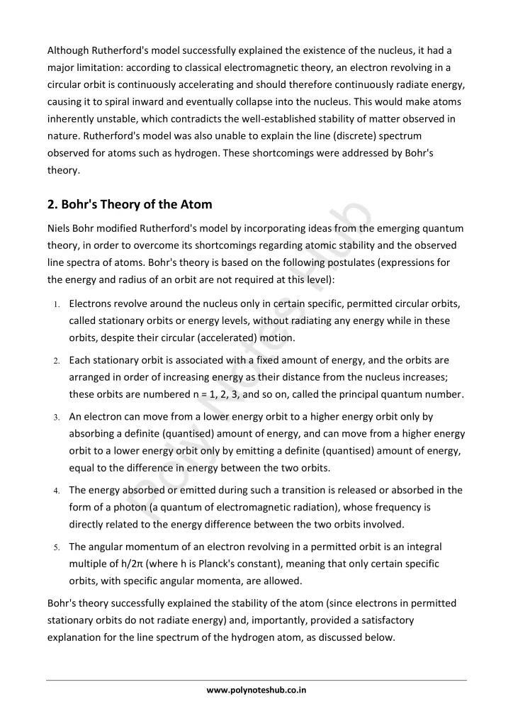 Atomic Structure Notes PDF | Applied Chemistry Free Study Materials Poly Notes Hub Download Atomic Structure Notes PDF for Polytechnic and Engineering 1st Year 1st Semester from Applied Chemistry - Poly Notes Hub