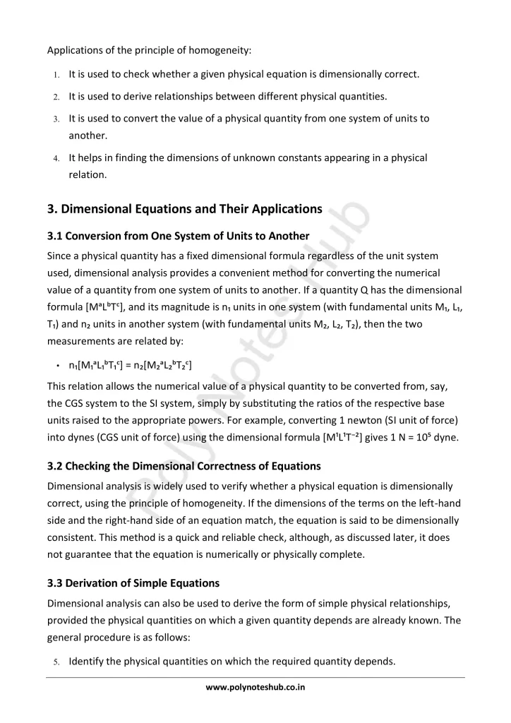 Dimensions and Dimensional Formulas Notes PDF | Applied Physics 1 Free Study Materials - Poly Notes Hub