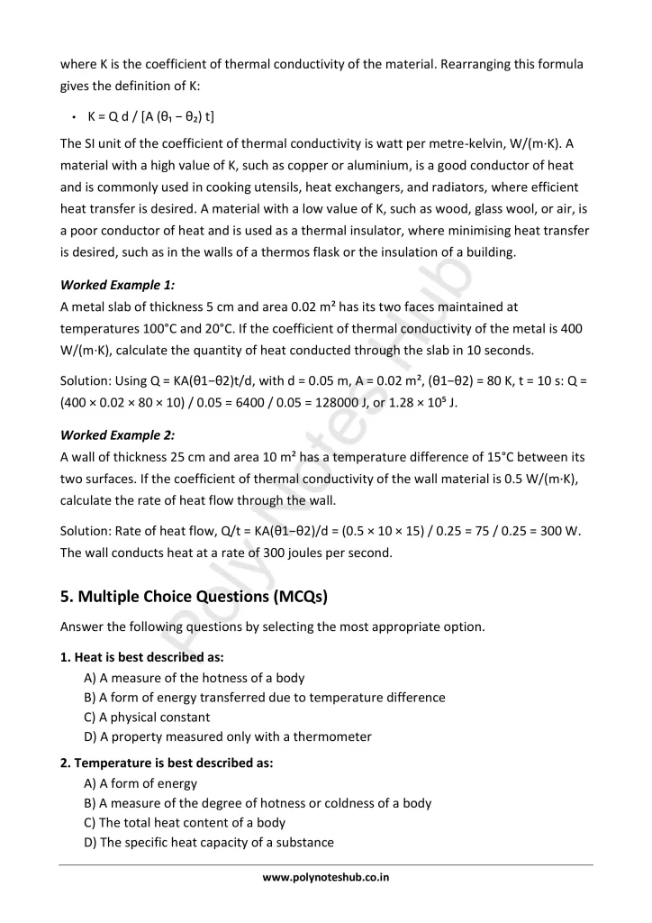 Heat and Temperature Notes PDF | Applied Physics 1 Free Study Materials Poly Notes Hub Heat and Temperature Notes PDF | Applied Physics 1 Free Study Materials - Poly Notes Hub
