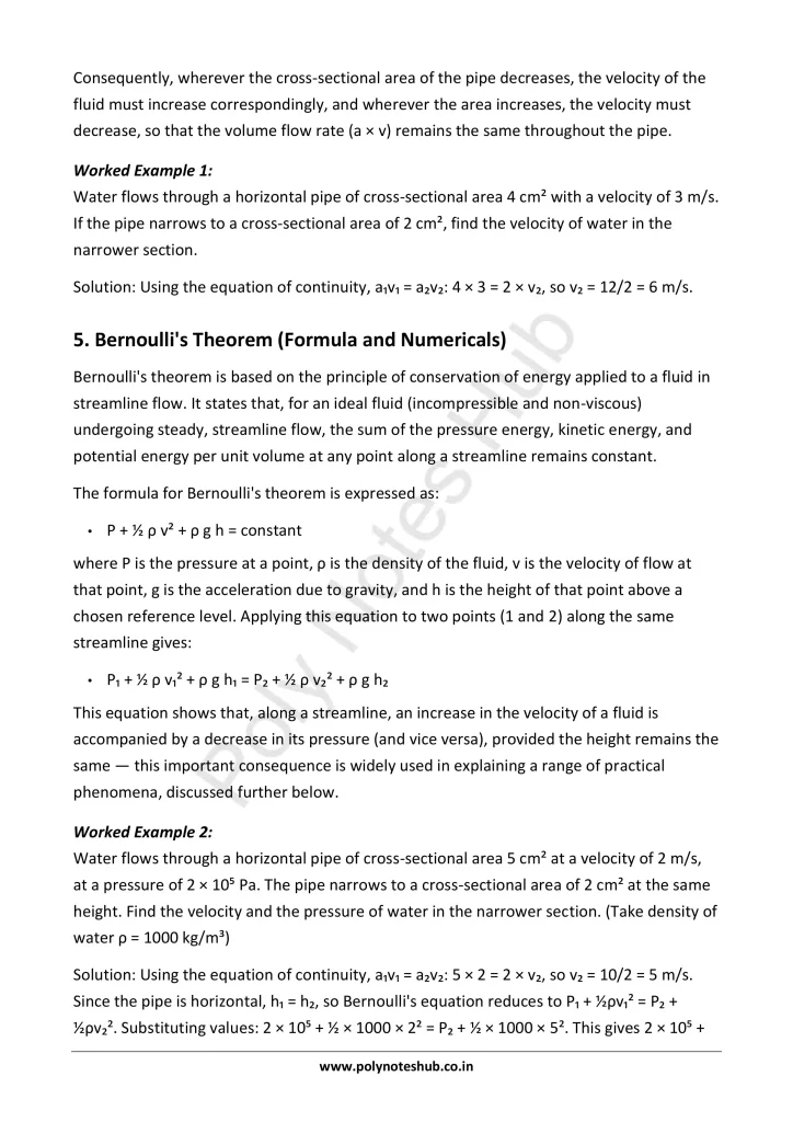 Hydrodynamics Notes PDF | Applied Physics 1 Free Study Materials Poly Notes Hub Hydrodynamics Notes PDF | Applied Physics 1 Free Study Materials - Poly Notes Hub