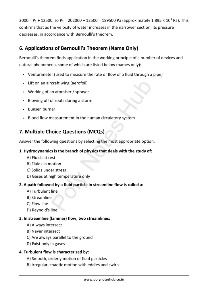 Hydrodynamics Notes PDF | Applied Physics 1 Free Study Materials Poly Notes Hub Hydrodynamics Notes PDF | Applied Physics 1 Free Study Materials - Poly Notes Hub