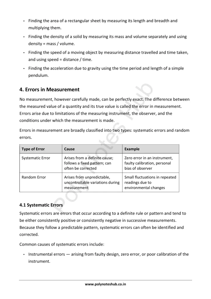 Measurements and Errors Notes PDF | Applied Physics 1 Free Study Materials Poly Notes Hub Measurements and Errors Notes PDF | Applied Physics 1 Free Study Materials - Poly Notes Hub