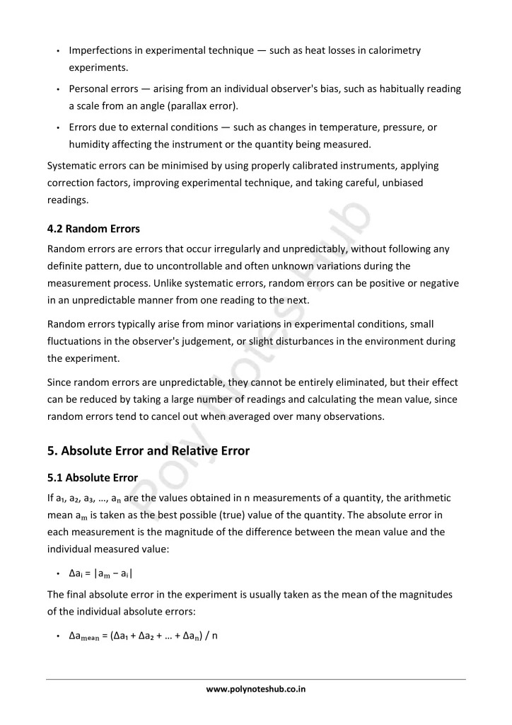 Measurements and Errors Notes PDF | Applied Physics 1 Free Study Materials Poly Notes Hub Measurements and Errors Notes PDF | Applied Physics 1 Free Study Materials - Poly Notes Hub