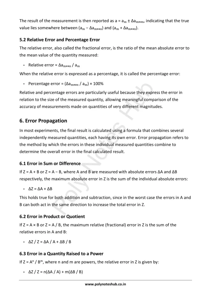 Measurements and Errors Notes PDF | Applied Physics 1 Free Study Materials Poly Notes Hub Measurements and Errors Notes PDF | Applied Physics 1 Free Study Materials - Poly Notes Hub
