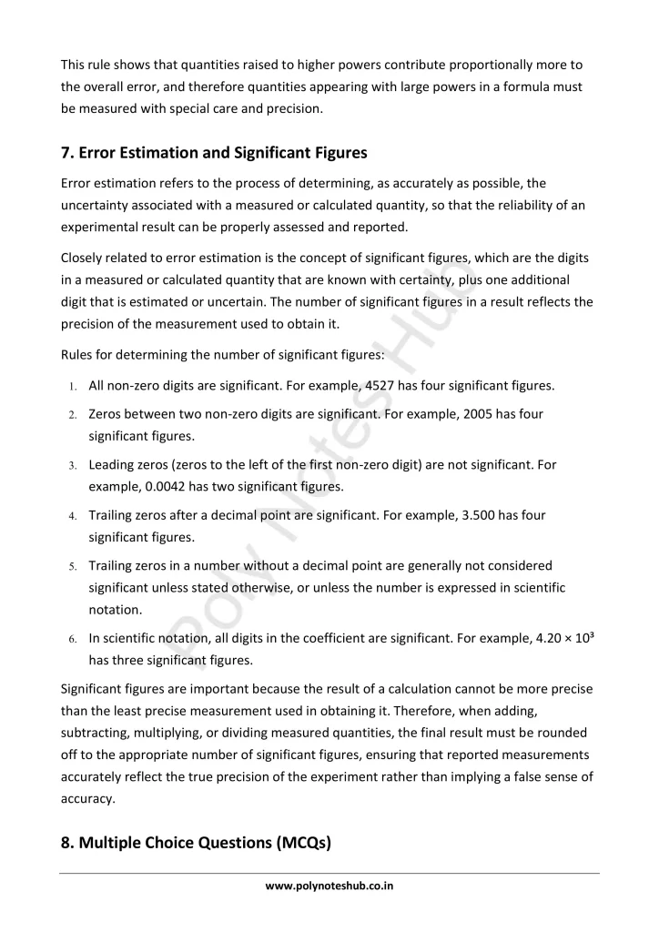 Measurements and Errors Notes PDF | Applied Physics 1 Free Study Materials Poly Notes Hub Measurements and Errors Notes PDF | Applied Physics 1 Free Study Materials - Poly Notes Hub