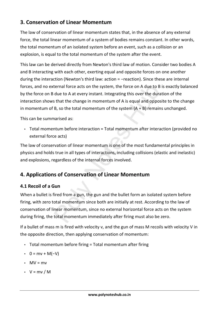 Force and Momentum Notes PDF | Applied Physics 1 Free Study Materials - Poly Notes Hub