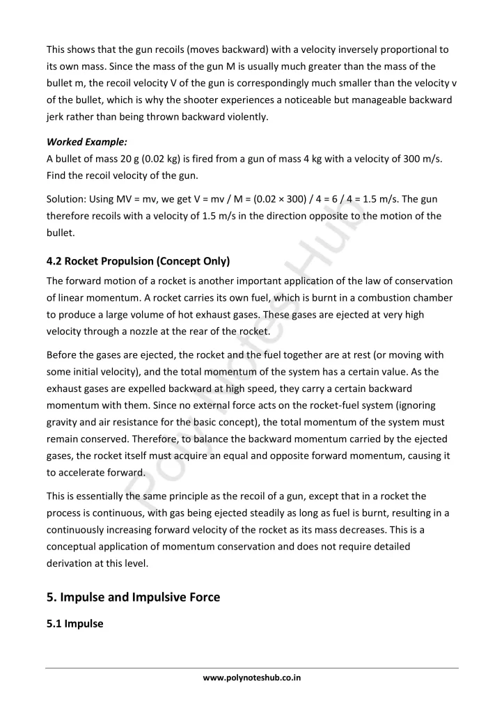 Force and Momentum Notes PDF | Applied Physics 1 Free Study Materials - Poly Notes Hub