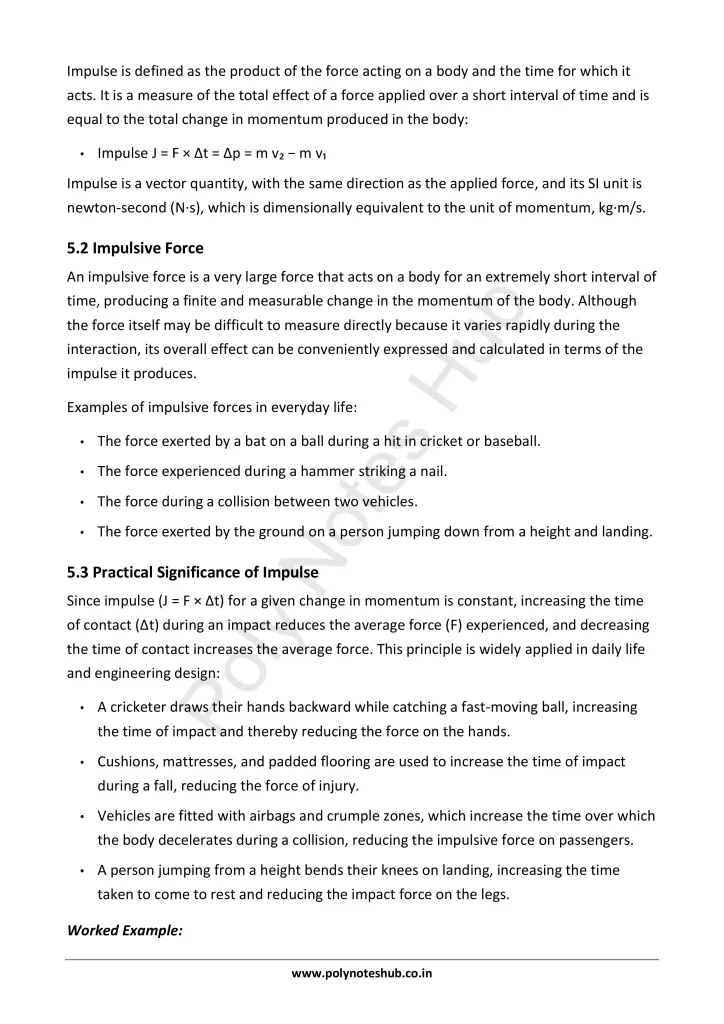 Force and Momentum Notes PDF | Applied Physics 1 Free Study Materials - Poly Notes Hub