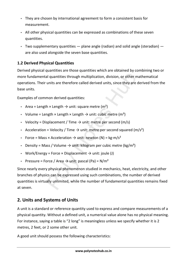 Physical Quantities Notes PDF | Applied Physics 1 Free Study Materials Poly Notes Hub Physical Quantities Notes PDF | Applied Physics 1 Free Study Materials - Poly Notes Hub