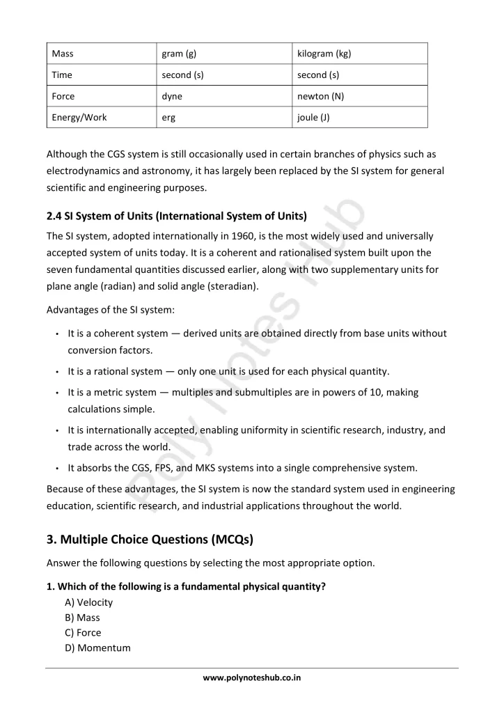 Physical Quantities Notes PDF | Applied Physics 1 Free Study Materials Poly Notes Hub Physical Quantities Notes PDF | Applied Physics 1 Free Study Materials - Poly Notes Hub