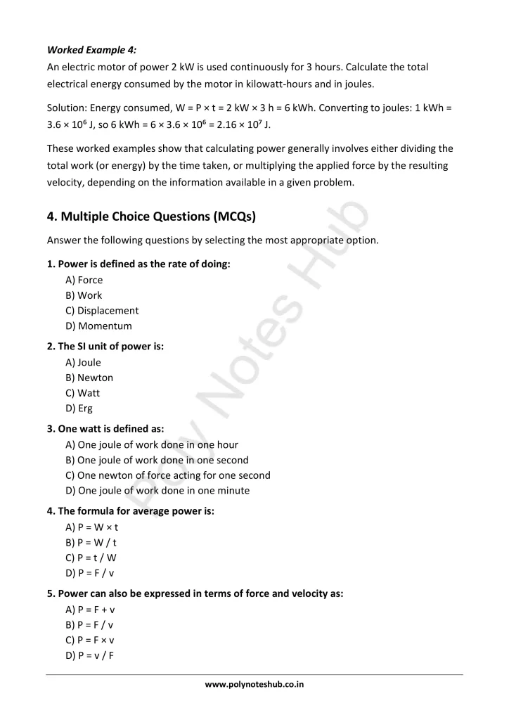 Power Notes PDF - Types and Its Units | Applied Physics 1 Free Study Materials Poly Notes Hub Power Notes PDF - Types and Its Units | Applied Physics 1 Free Study Materials - Poly Notes Hub