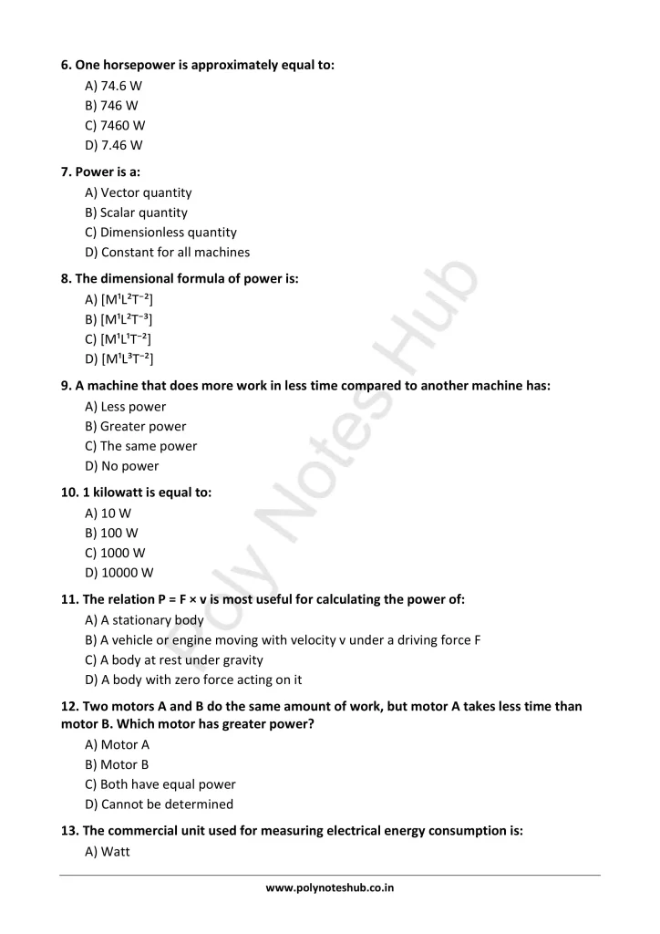 Power Notes PDF - Types and Its Units | Applied Physics 1 Free Study Materials Poly Notes Hub Power Notes PDF - Types and Its Units | Applied Physics 1 Free Study Materials - Poly Notes Hub