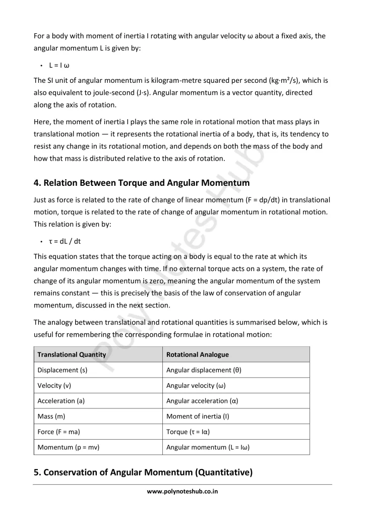 Translational and Rotational Motion Notes PDF | Applied Physics 1 Free Study Materials - Poly Notes Hub