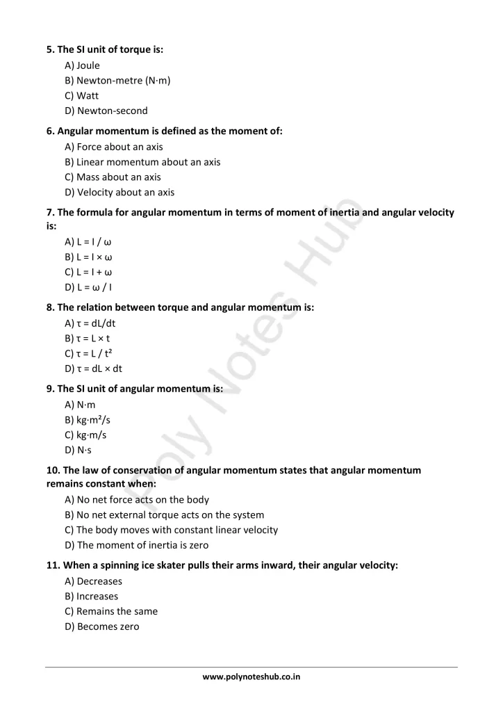 Translational and Rotational Motion Notes PDF | Applied Physics 1 Free Study Materials - Poly Notes Hub