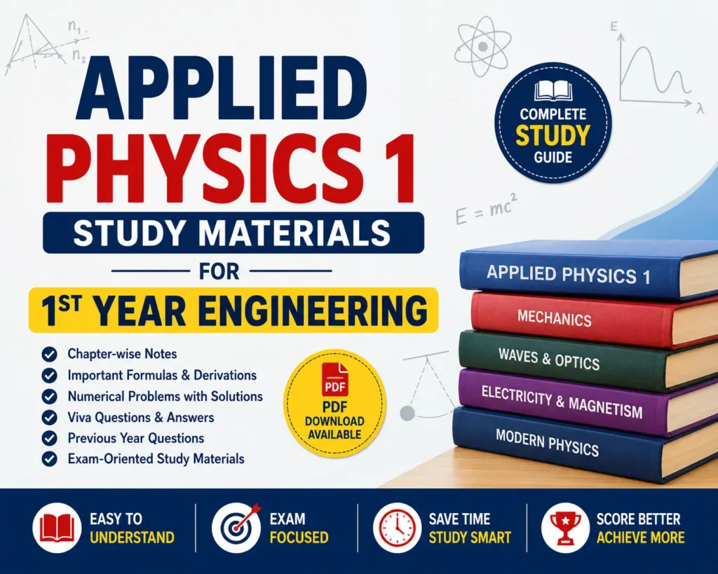Applied Physics 1 Study Materials PDFs for First Year Engineering - Poly Notes Hub