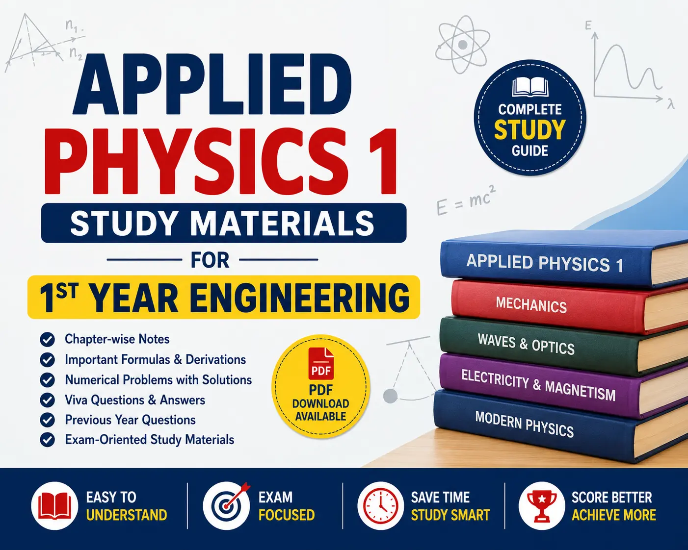 Applied Physics 1 Study Materials PDFs for First Year Engineering - Poly Notes Hub