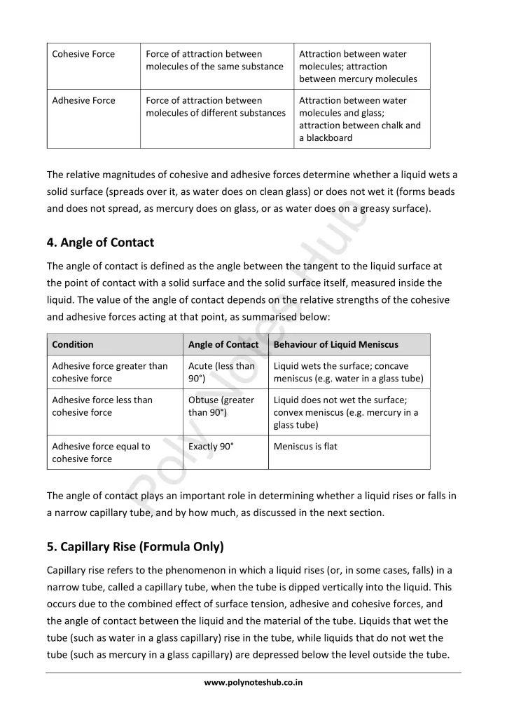 Surface Tension Notes PDF | Applied Physics 1 Free Study Materials Poly Notes Hub Surface Tension Notes PDF | Applied Physics 1 Free Study Materials - Poly Notes Hub