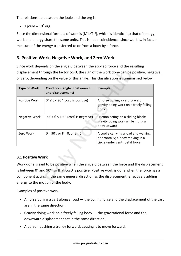 Work Notes PDF - Formula, Unit, Types | Applied Physics 1 Free Study Materials Poly Notes Hub Work Notes PDF - Formula, Unit, Types | Applied Physics 1 Free Study Materials - Poly Notes Hub