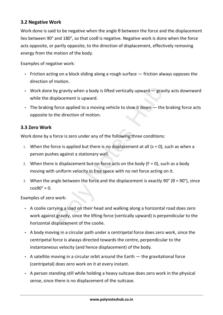 Work Notes PDF - Formula, Unit, Types | Applied Physics 1 Free Study Materials Poly Notes Hub Work Notes PDF - Formula, Unit, Types | Applied Physics 1 Free Study Materials - Poly Notes Hub