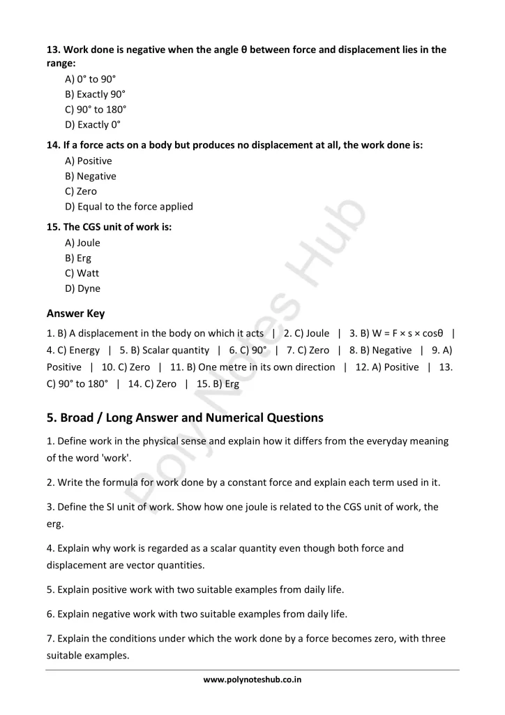 Work Notes PDF - Formula, Unit, Types | Applied Physics 1 Free Study Materials Poly Notes Hub Work Notes PDF - Formula, Unit, Types | Applied Physics 1 Free Study Materials - Poly Notes Hub