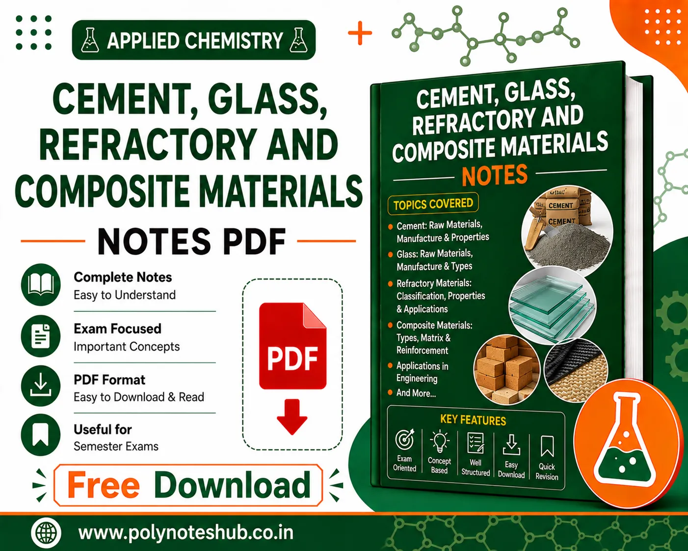 Portland Cement Glass Refractory Notes PDF | Applied Chemistry Free Study Materials Poly Notes Hub Portland Cement Glass Refractory Notes PDF | Applied Chemistry Free Study Materials - Poly Notes Hub