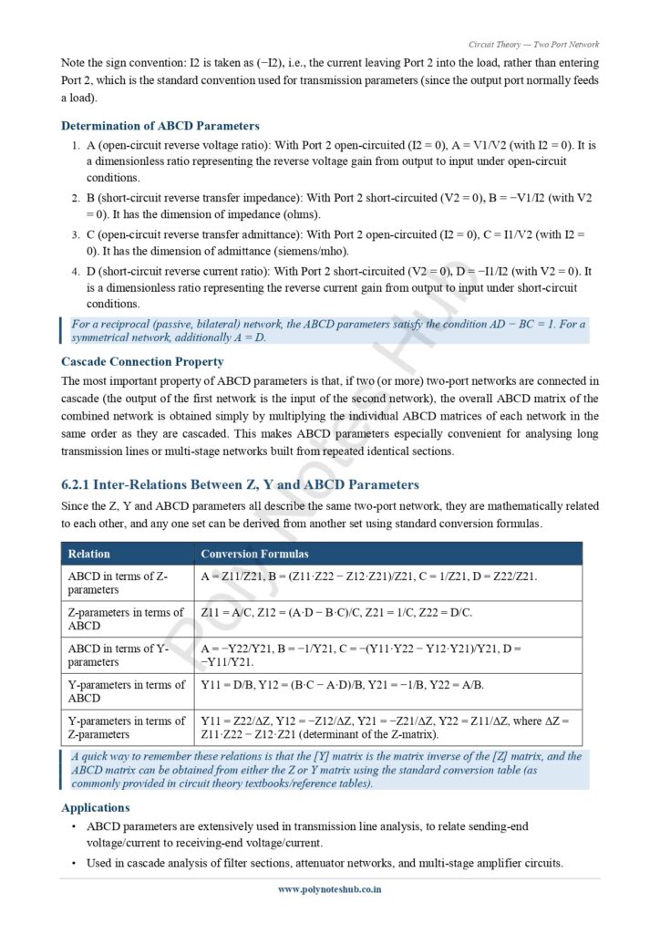 Two Port Network Notes PDF | Free Download Poly Notes Hub Download Two Port Network Notes PDF (Free) from Circuit Theory or Network Theorem Subject - Poly notes hub
